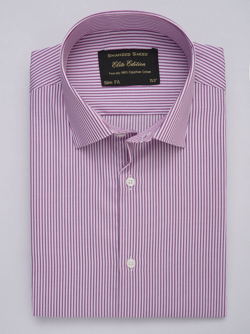 Pink Striped, Elite Edition, French Collar Men’s Formal Shirt (FS-293)