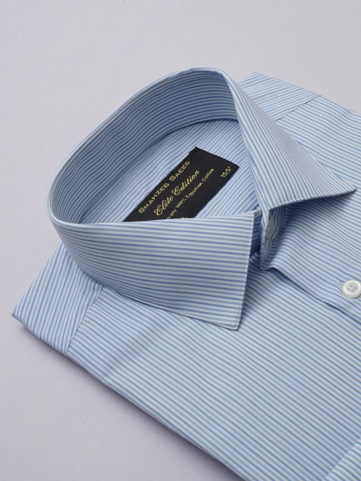 Blue Striped, Elite Edition, French Collar Men’s Formal Shirt (FS-294)