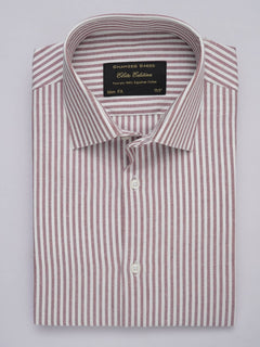 Maroon & White Striped, Elite Edition, French Collar Men’s Formal Shirt (FS-295)