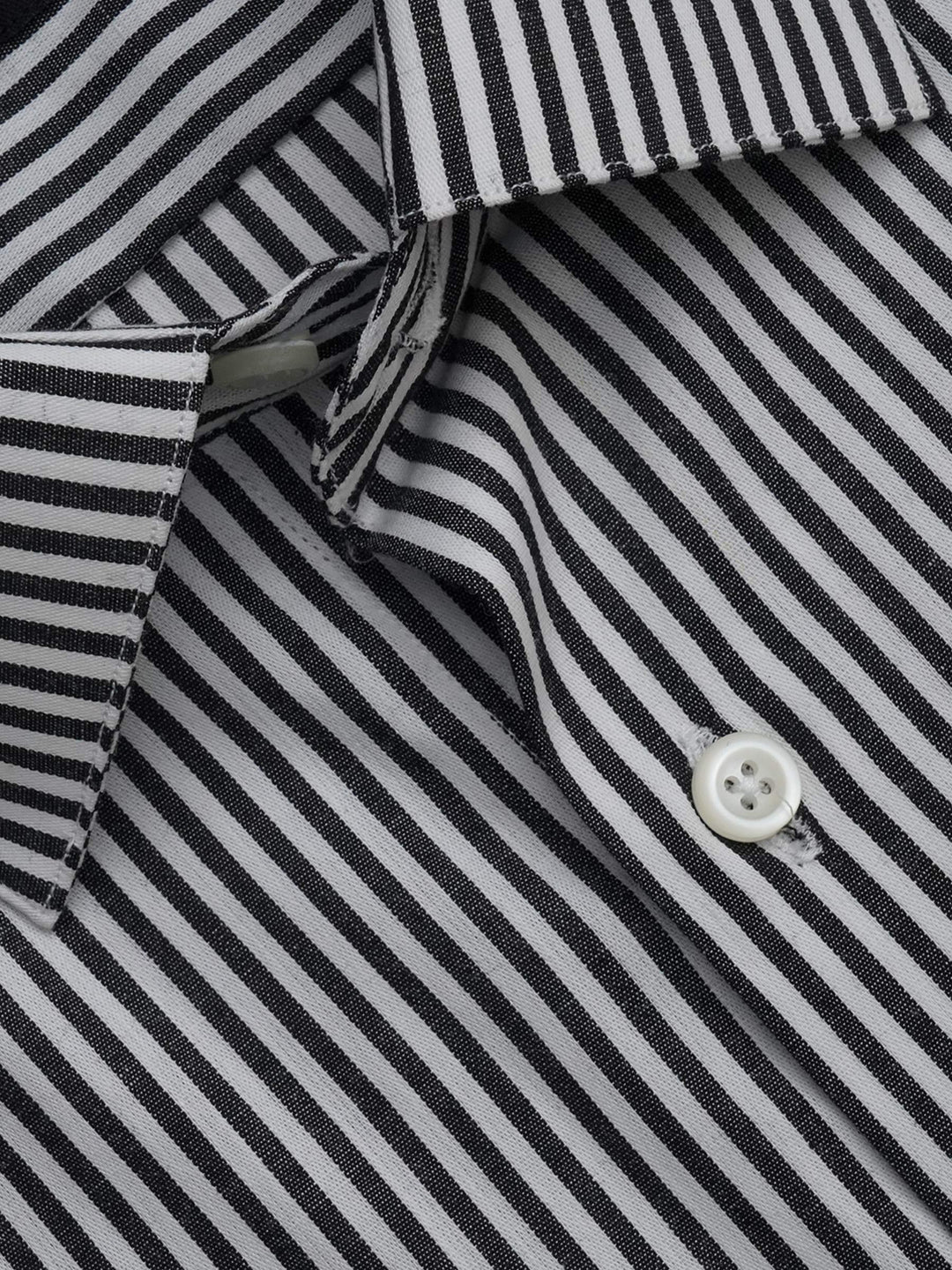 Black & White Striped, Elite Edition, French Collar Men’s Formal Shirt (FS-301)