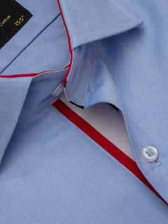 Light Blue Self, Elite Edition, French Collar Men’s Designer Formal Shirt (FS-305)