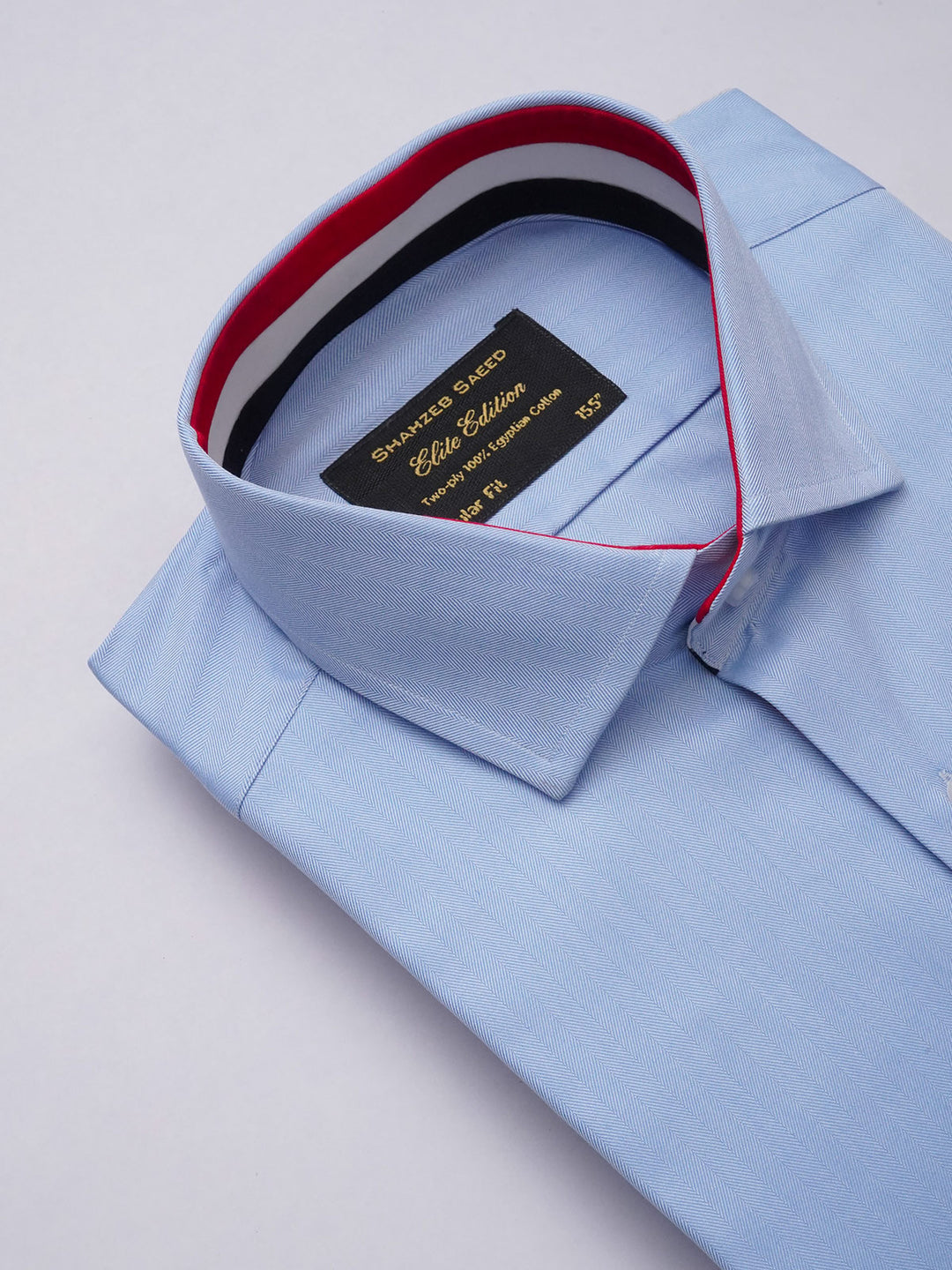 Light Blue Self, Elite Edition, French Collar Men’s Designer Formal Shirt (FS-305)