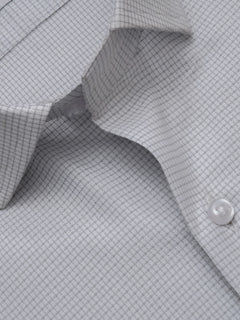 Light Grey Micro Checkered, Executive Series, Spread Collar Men’s Formal Shirt (FS-308)