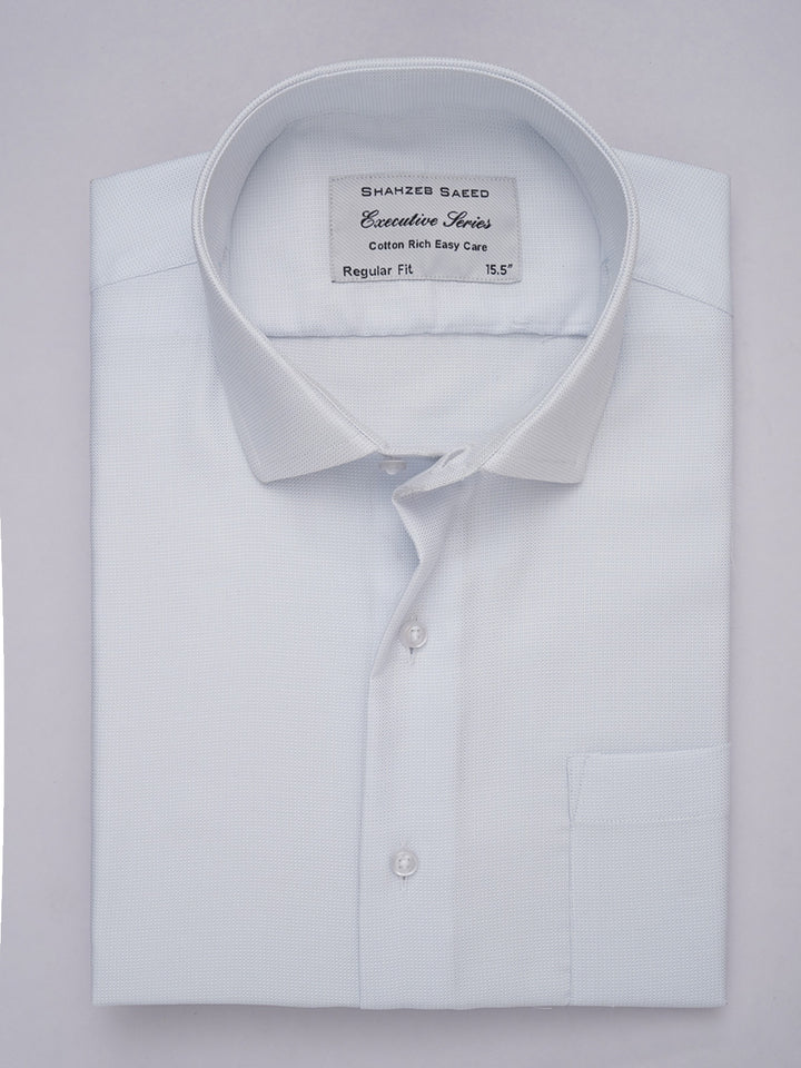 Ice Blue Self, Executive Series, Spread Collar Men’s Formal Shirt (FS-309)