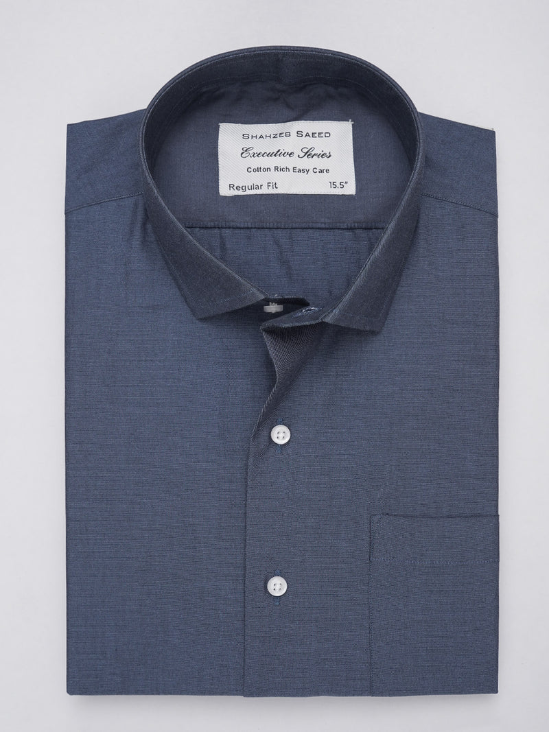 Dark Blue Self, Executive Series, Spread Collar Men’s Formal Shirt (FS-314)