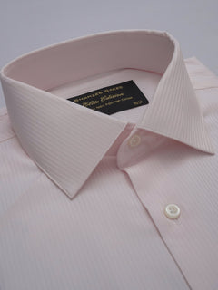 Baby Pink Self Striped, Elite Edition, French Collar Men’s Formal Shirt (FS-317)