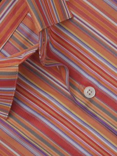 Multi Color Striped, Elite Edition, French Collar Men’s Formal Shirt (FS-319)