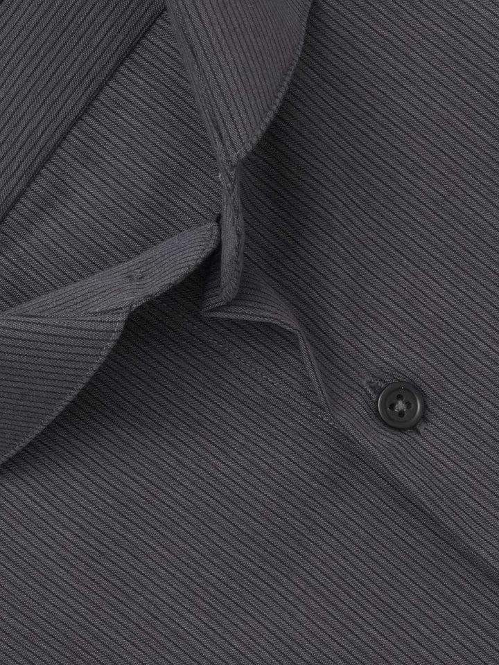 Dark Grey Striped, Elite Edition, Cutaway Collar Men’s Formal Shirt (FS-321)