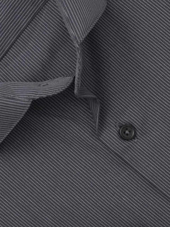 Dark Grey Striped, Elite Edition, Cutaway Collar Men’s Formal Shirt (FS-323)