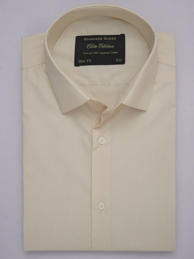Cream Plain, Elite Edition, French Collar Men’s Formal Shirt (FS-326)