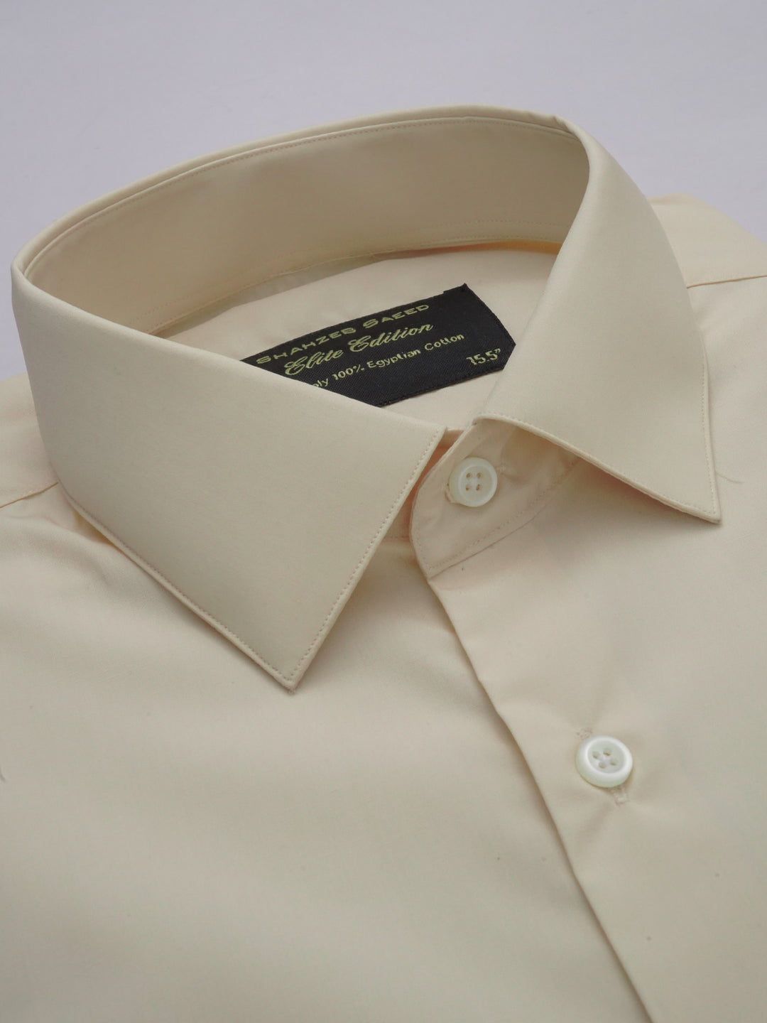 Cream Plain, Elite Edition, French Collar Men’s Formal Shirt (FS-326)