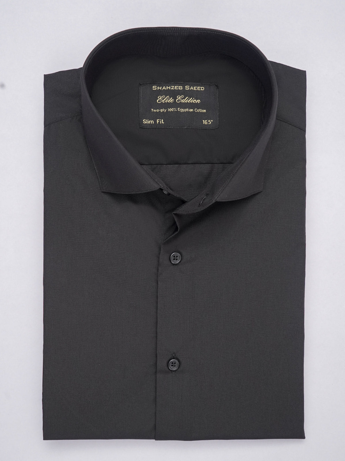Black Plain, Elite Edition, Cutaway Collar Men’s Formal Shirt (FS-331)