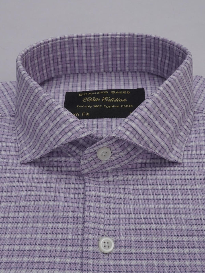 Light Purple Self Checkered, Elite Edition, Cutaway Collar Men’s Formal Shirt (FS-335)