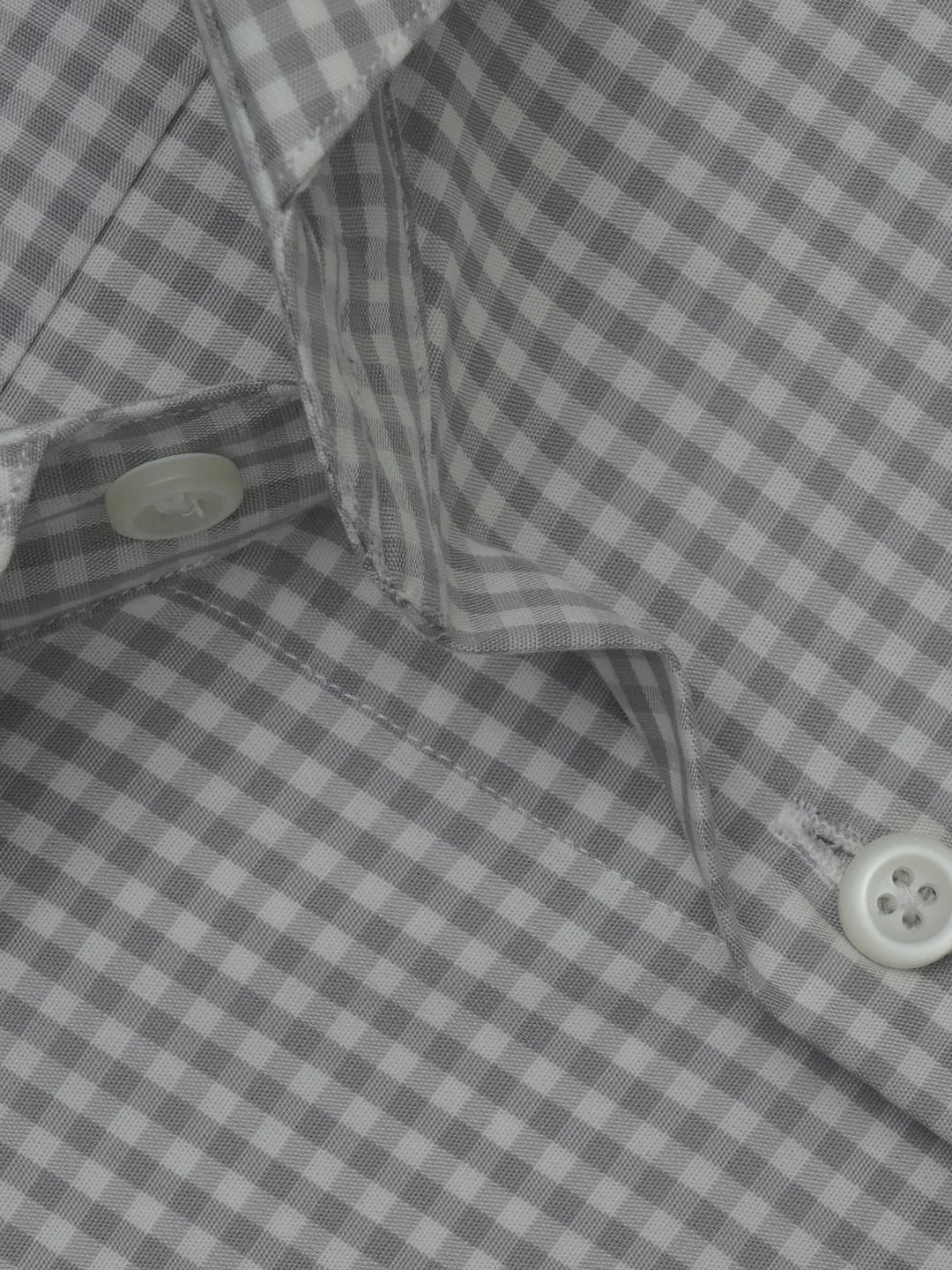 Grey & White Micro Checkered, Elite Edition, Cutaway Collar Men’s Formal Shirt (FS-340)