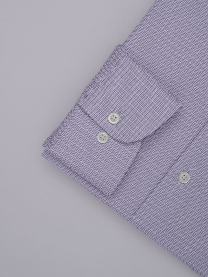 Light Purple Self Checkered, Elite Edition, Cutaway Collar Men’s Formal Shirt (FS-341)