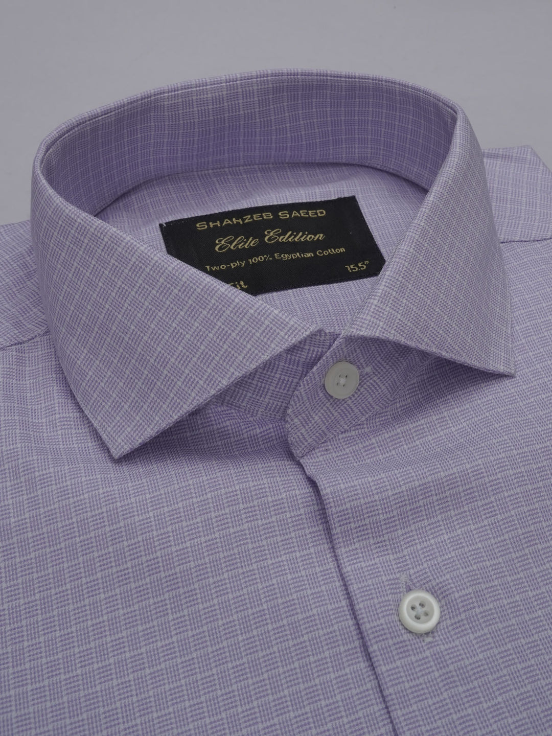 Light Purple Self Checkered, Elite Edition, Cutaway Collar Men’s Formal Shirt (FS-341)