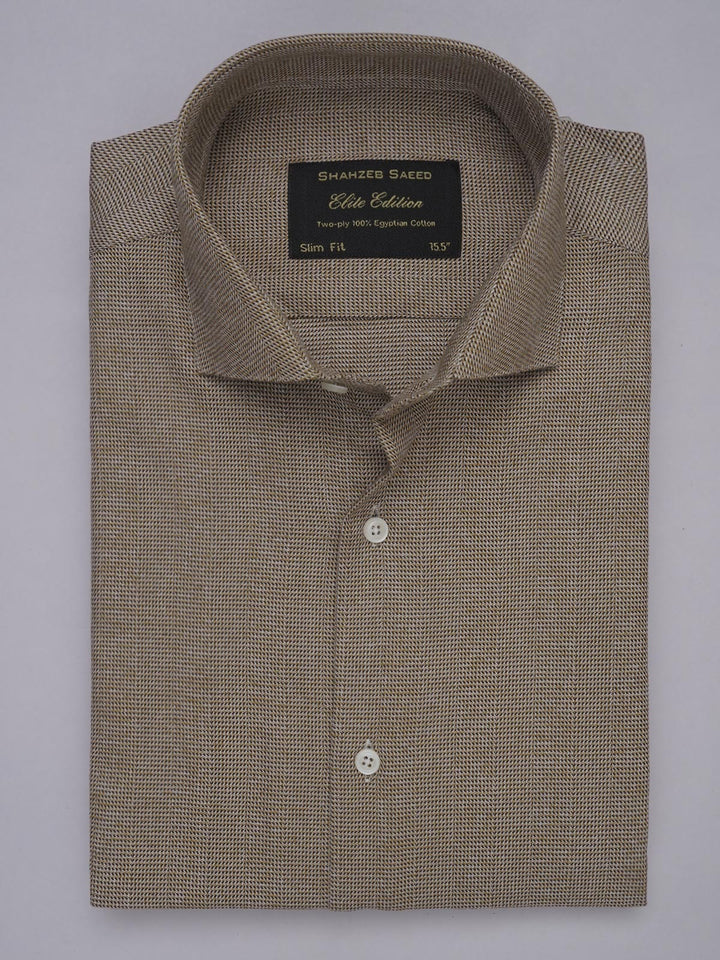 Brown Self, Elite Edition, Cutaway Collar Men’s Formal Shirt (FS-343)