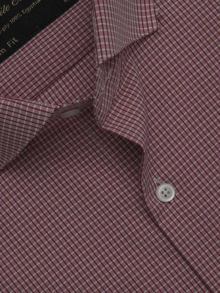 Red Micro Checkered, Elite Edition, Cutaway Collar Men’s Formal Shirt (FS-345)