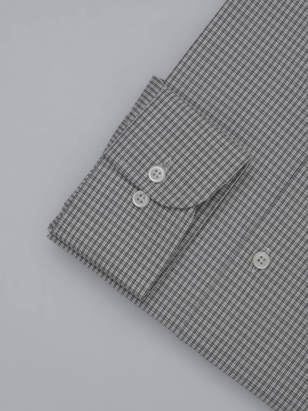 Grey Self Micro Checkered, Elite Edition, Cutaway Collar Men’s Formal Shirt (FS-347)