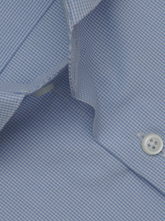 Blue Micro Checkered, Elite Edition, Cutaway Collar Men’s Formal Shirt (FS-348)