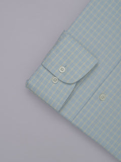 Light Blue Self Checkered, Elite Edition, Cutaway Collar Men’s Formal Shirt (FS-349)