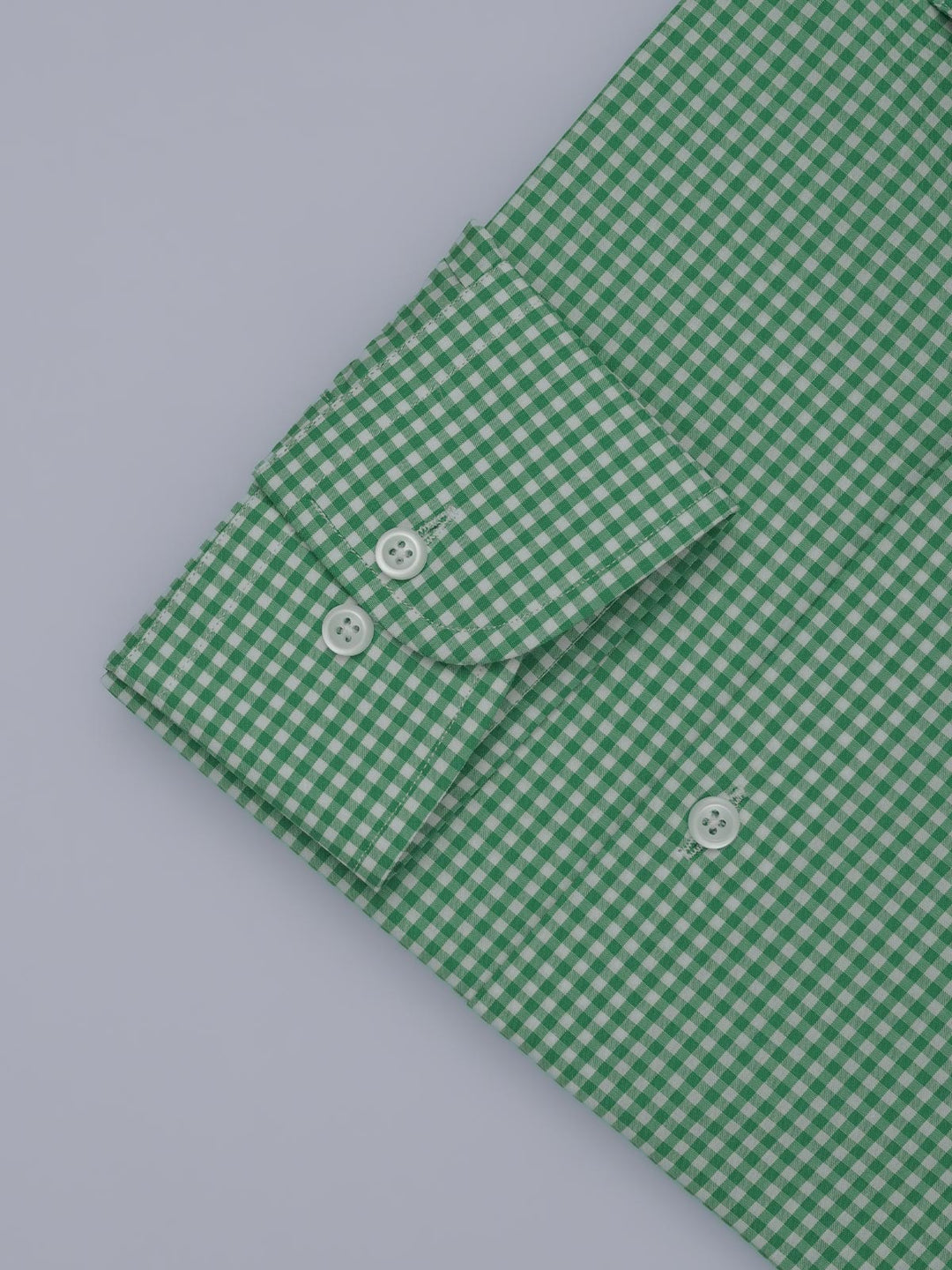 Green & White Checkered, Elite Edition, Cutaway Collar Men’s Formal Shirt (FS-357)