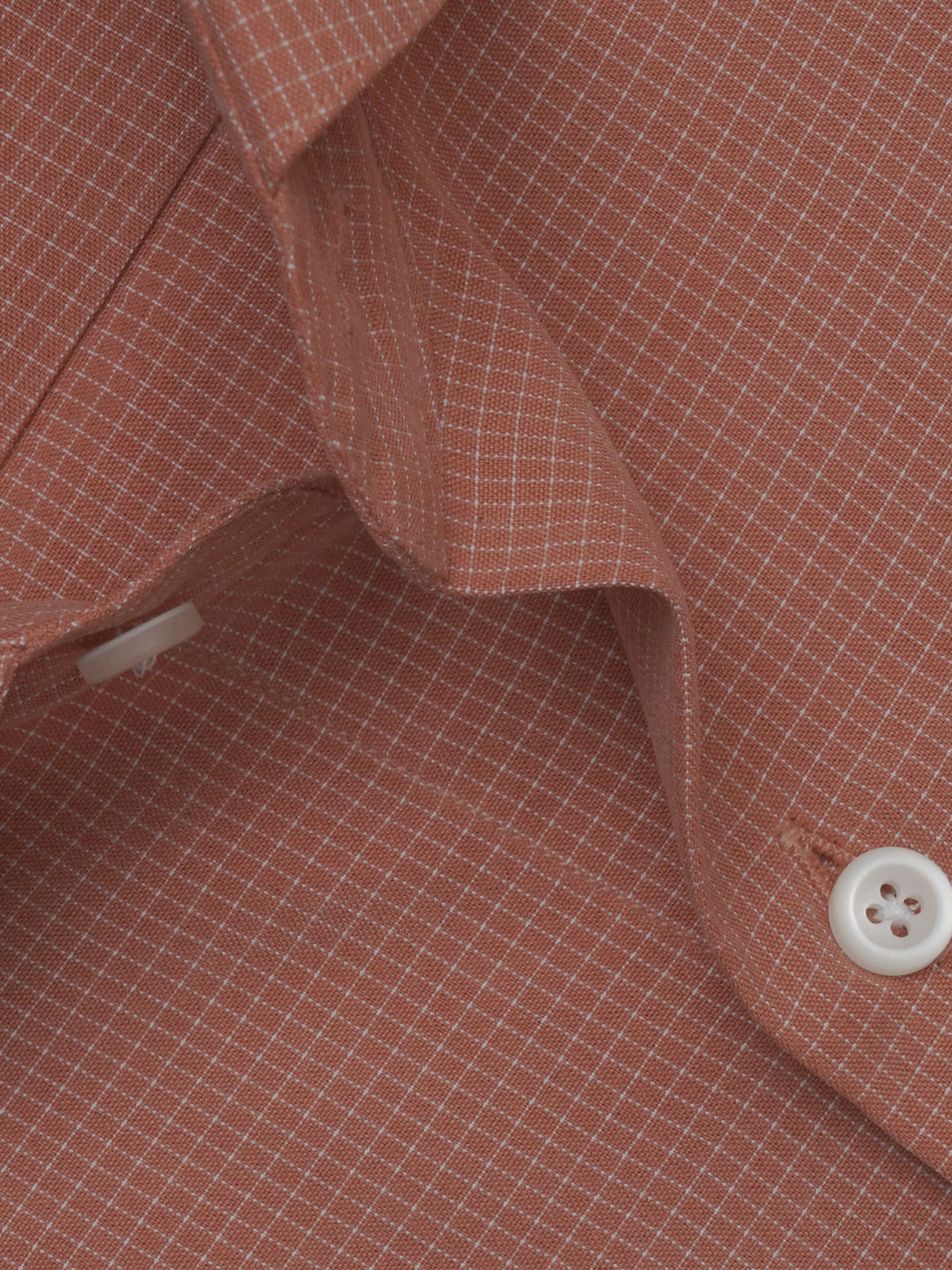 Orange & White Micro Checkered, Elite Edition, Cutaway Collar Men’s Formal Shirt (FS-358)