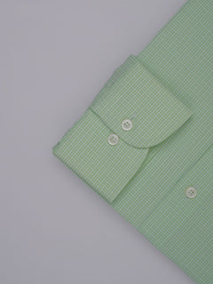 Light Green Self Checkered, Elite Edition, Cutaway Collar Men’s Formal Shirt (FS-360)