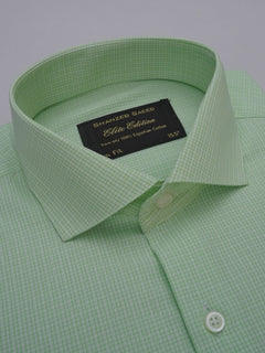 Light Green Self Checkered, Elite Edition, Cutaway Collar Men’s Formal Shirt (FS-360)