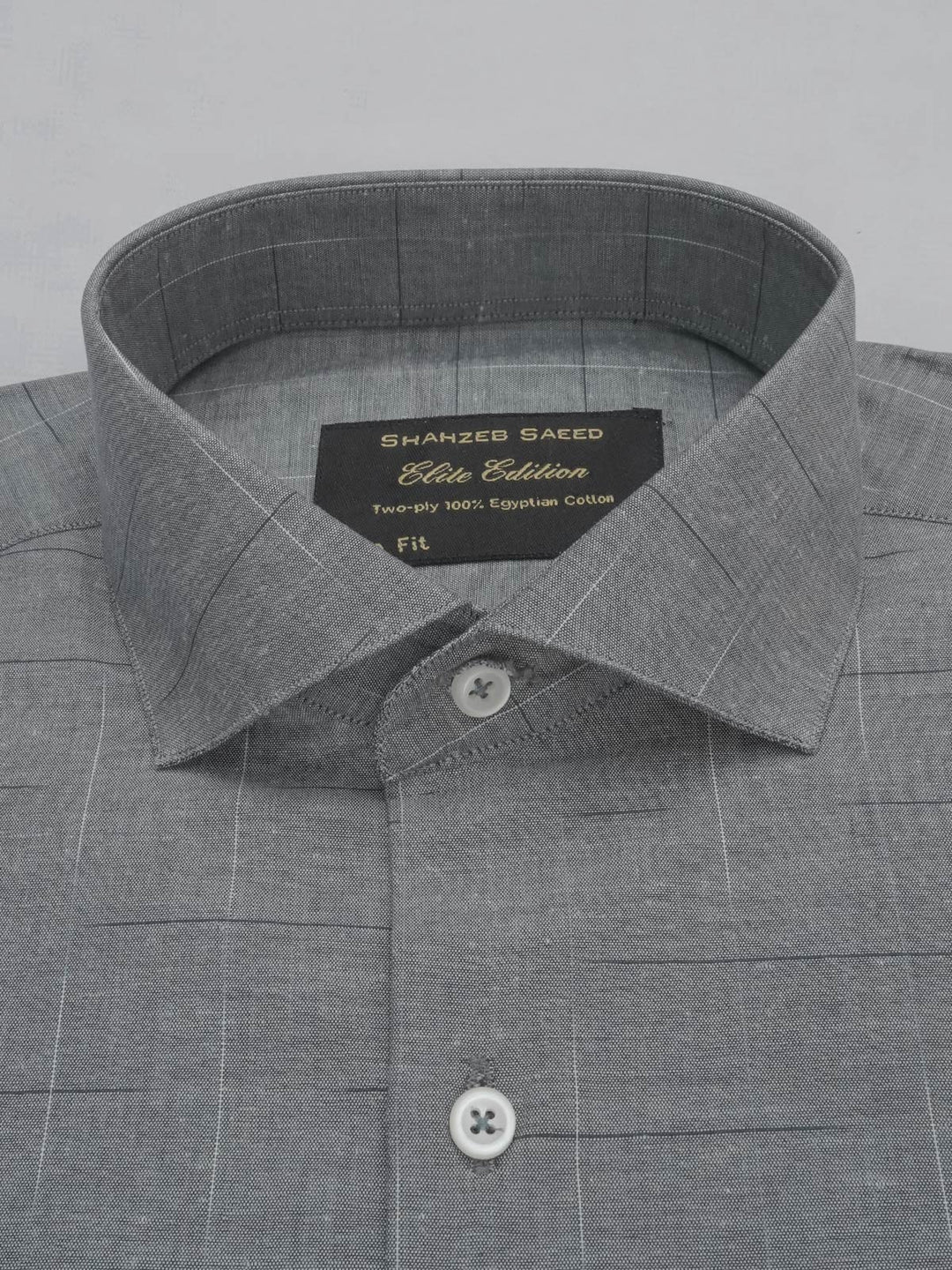 Grey Self, Elite Edition, Cutaway Collar Men’s Formal Shirt (FS-362)