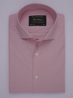 White & Pink Micro Checkered, Elite Edition, Cutaway Collar Men’s Formal Shirt (FS-369)