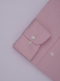 White & Pink Micro Checkered, Elite Edition, Cutaway Collar Men’s Formal Shirt (FS-369)