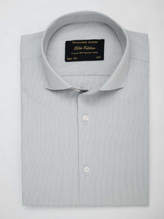 Light Grey & White Striped, Elite Edition, Cutaway Collar Men’s Formal Shirt (FS-037)