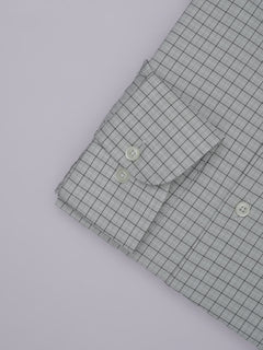 Light Grey Self Checkered, Elite Edition, Cutaway Collar Men’s Formal Shirt (FS-371)