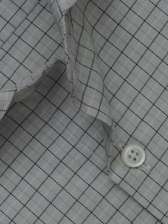 Light Grey Self Checkered, Elite Edition, Cutaway Collar Men’s Formal Shirt (FS-371)