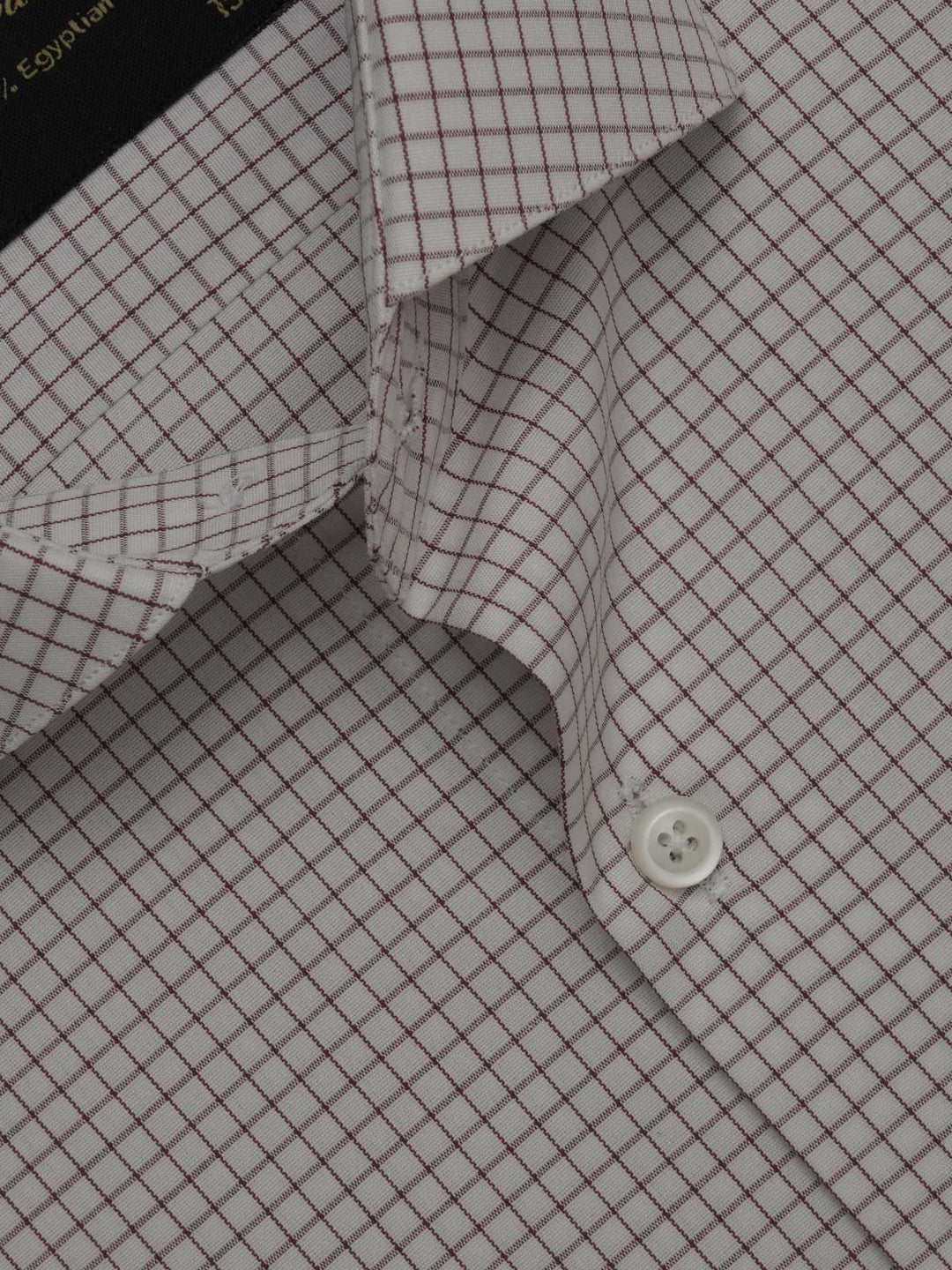 Brown & White Checkered, Elite Edition, Cutaway Collar Men’s Formal Shirt (FS-378)