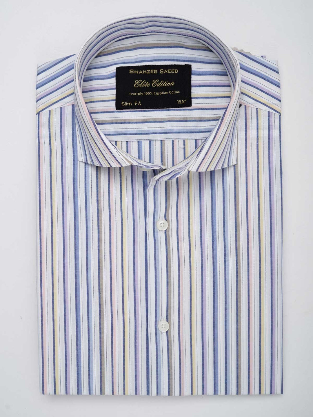 Multi Color Striped, Elite Edition, Cutaway Collar Men’s Formal Shirt (FS-038)