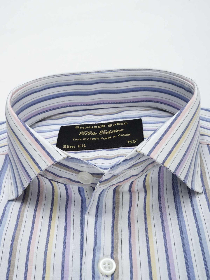 Multi Color Striped, Elite Edition, Cutaway Collar Men’s Formal Shirt (FS-038)