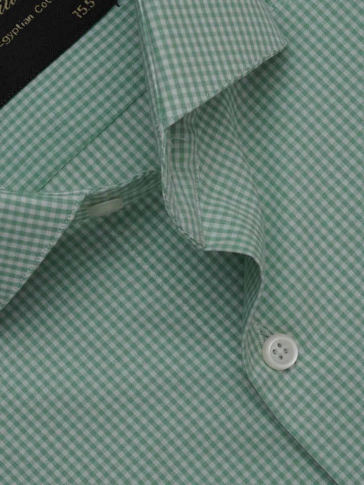 Pistachio Checkered, Elite Edition, Cutaway Collar Men’s Formal Shirt (FS-382)