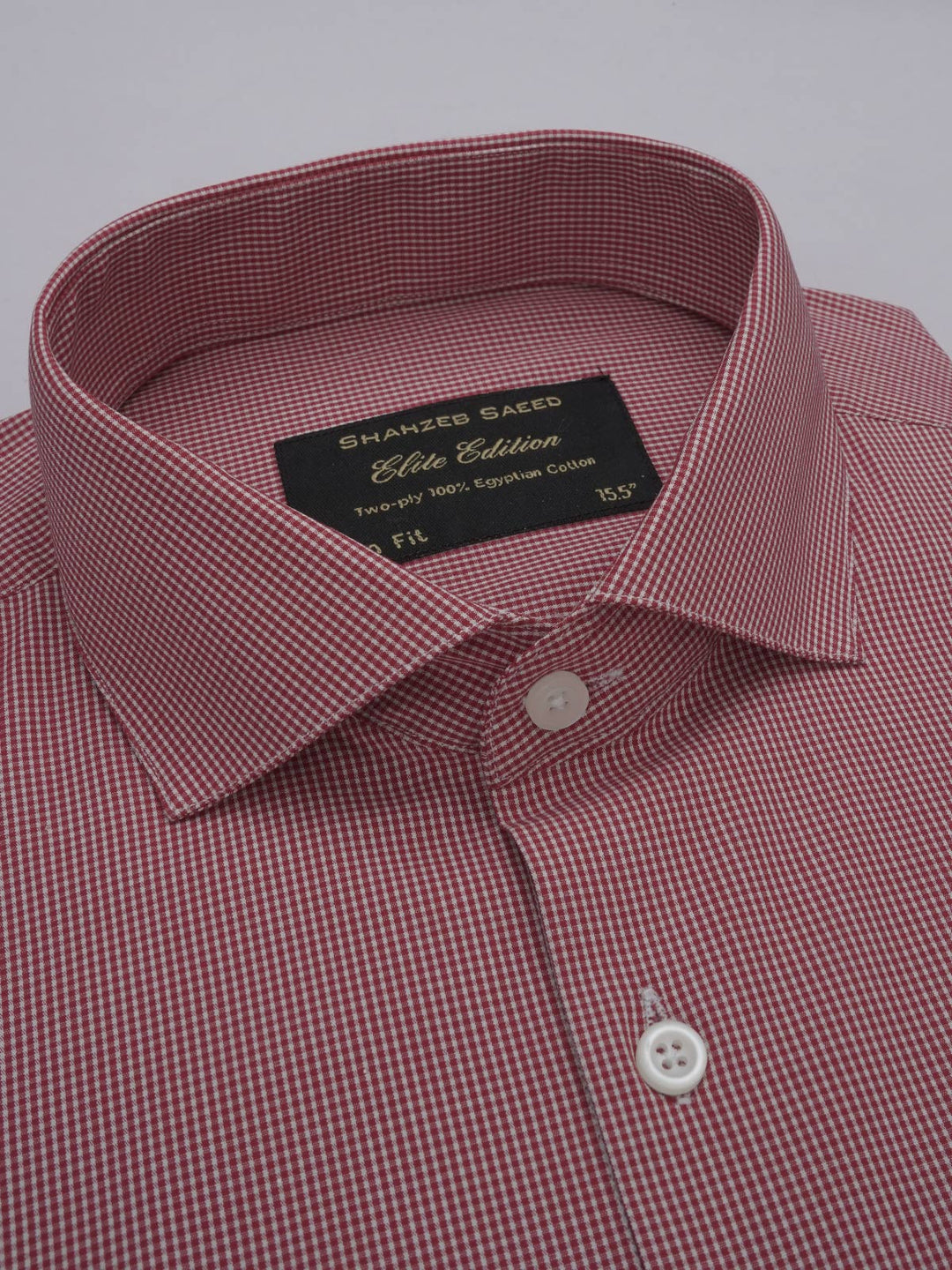 Dark Pink Micro Checkered, Elite Edition, Cutaway Collar Men’s Formal Shirt (FS-384)