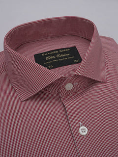 Dark Pink Micro Checkered, Elite Edition, Cutaway Collar Men’s Formal Shirt (FS-384)