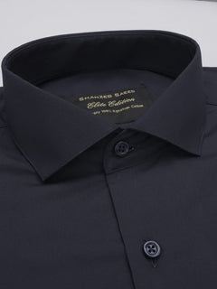 Navy Blue Plain, Elite Edition, Cutaway Collar Men’s Formal Shirt (FS-387)