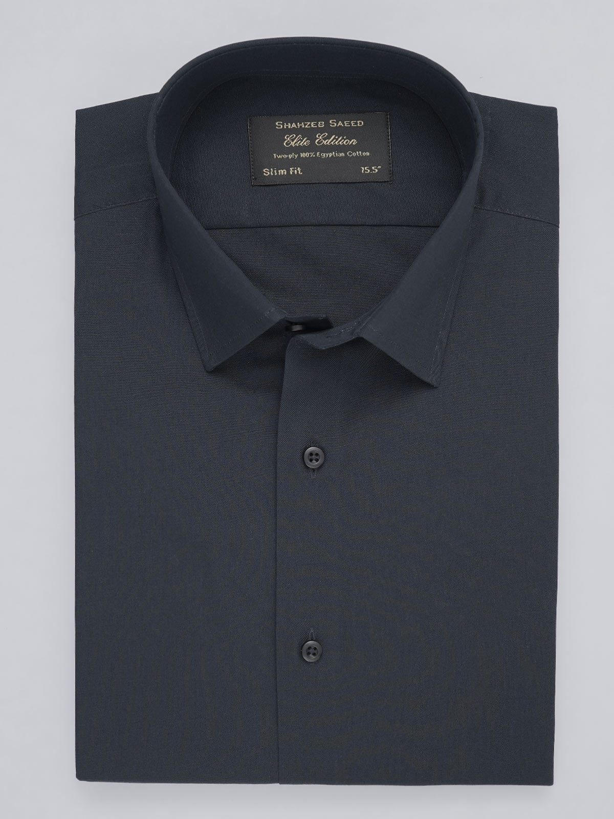 Navy Blue Plain, Elite Edition, French Collar Men’s Formal Shirt (FS-390)