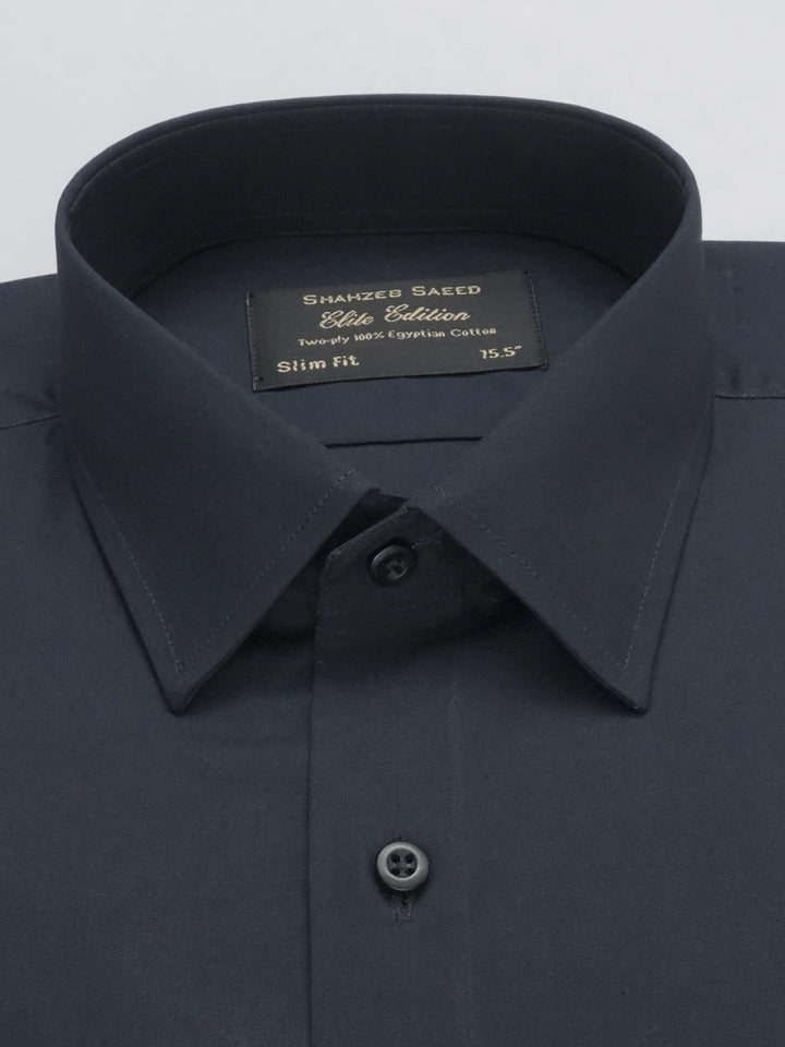 Navy Blue Plain, Elite Edition, French Collar Men’s Formal Shirt (FS-390)