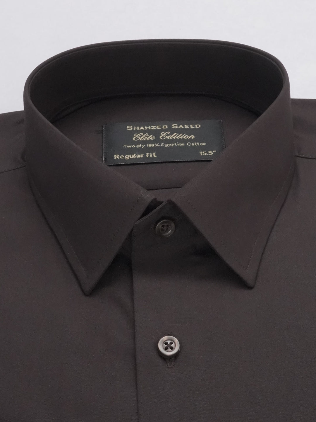 Dark Brown Plain, Elite Edition, French Collar Men’s Formal Shirt (FS-392)