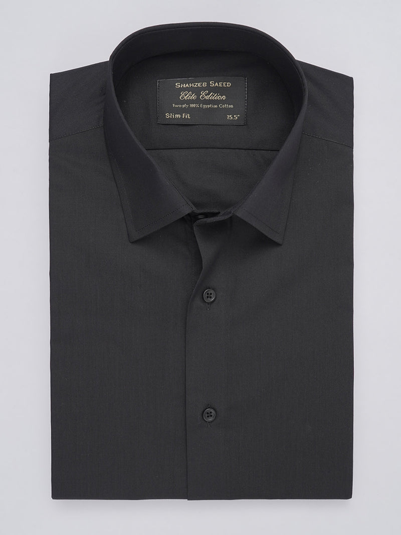 Black Plain, Elite Edition, French Collar Men’s Formal Shirt (FS-393)