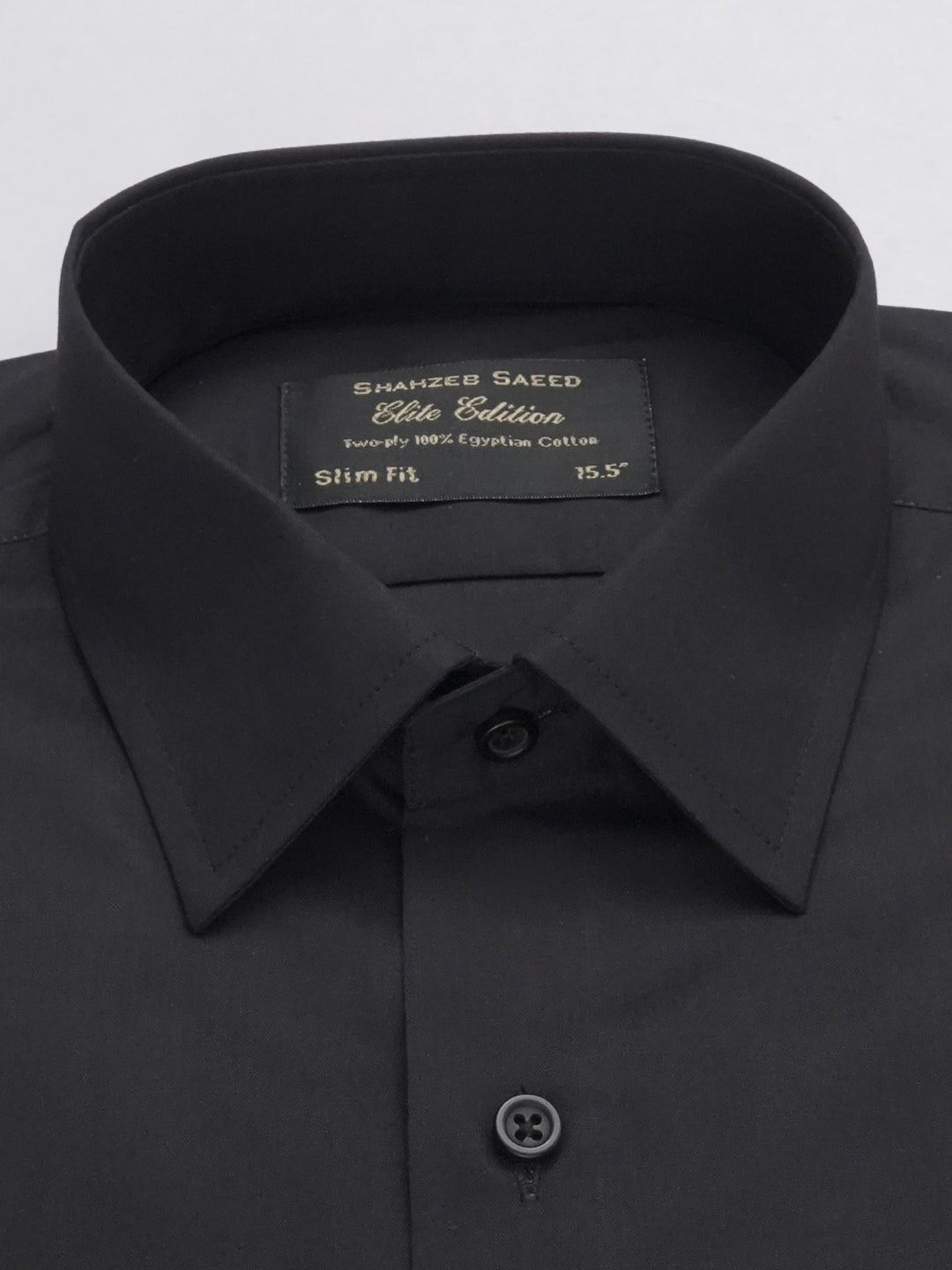 Black Plain, Elite Edition, French Collar Men’s Formal Shirt (FS-393)