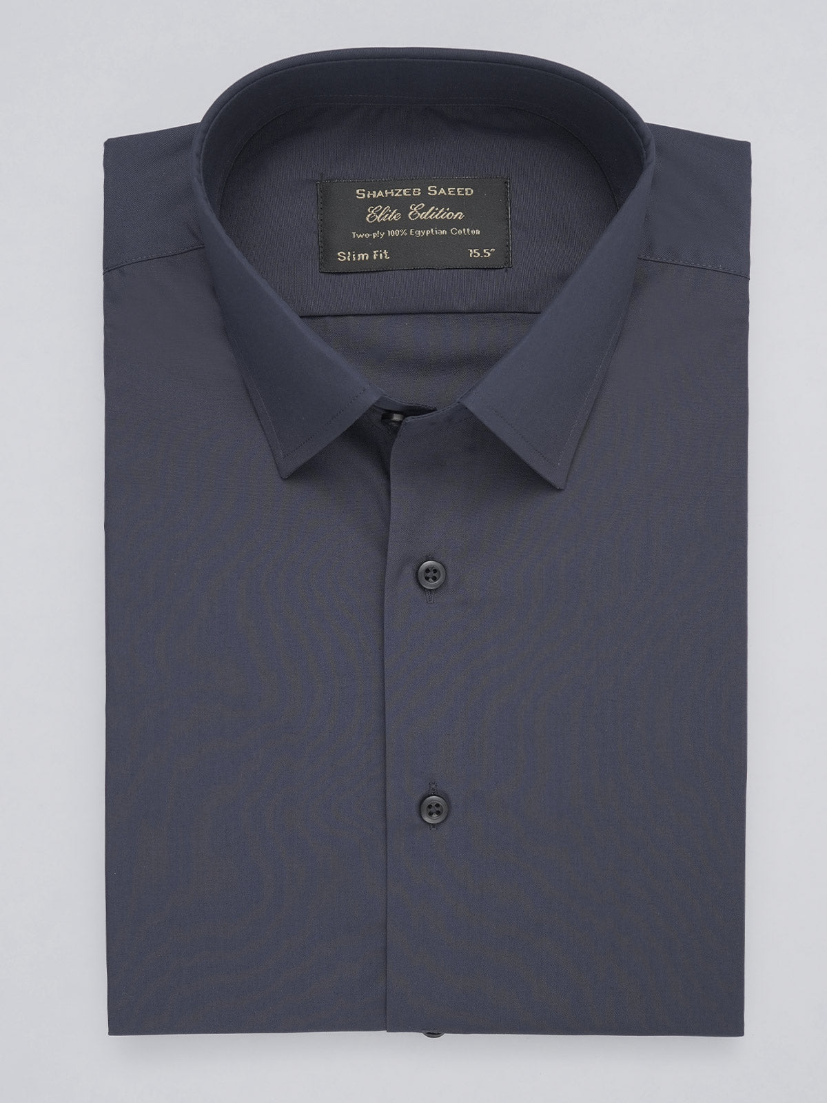 Dark Blue Plain, Elite Edition, French Collar Men’s Formal Shirt (FS-395)