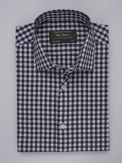 Black & White Checkered, Elite Edition, French Collar Men’s Formal Shirt (FS-442)