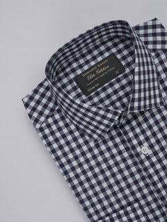 Black & White Checkered, Elite Edition, French Collar Men’s Formal Shirt (FS-442)